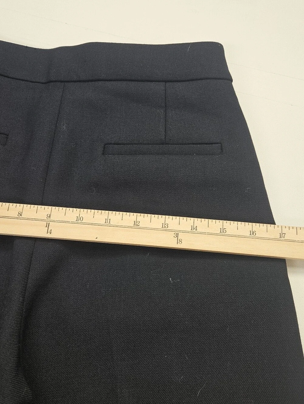 Sezane Damon Trousers Womens 34 (US Sz 2)Navy Blue Wide Leg High Waisted Pleats - Picture 3 of 11